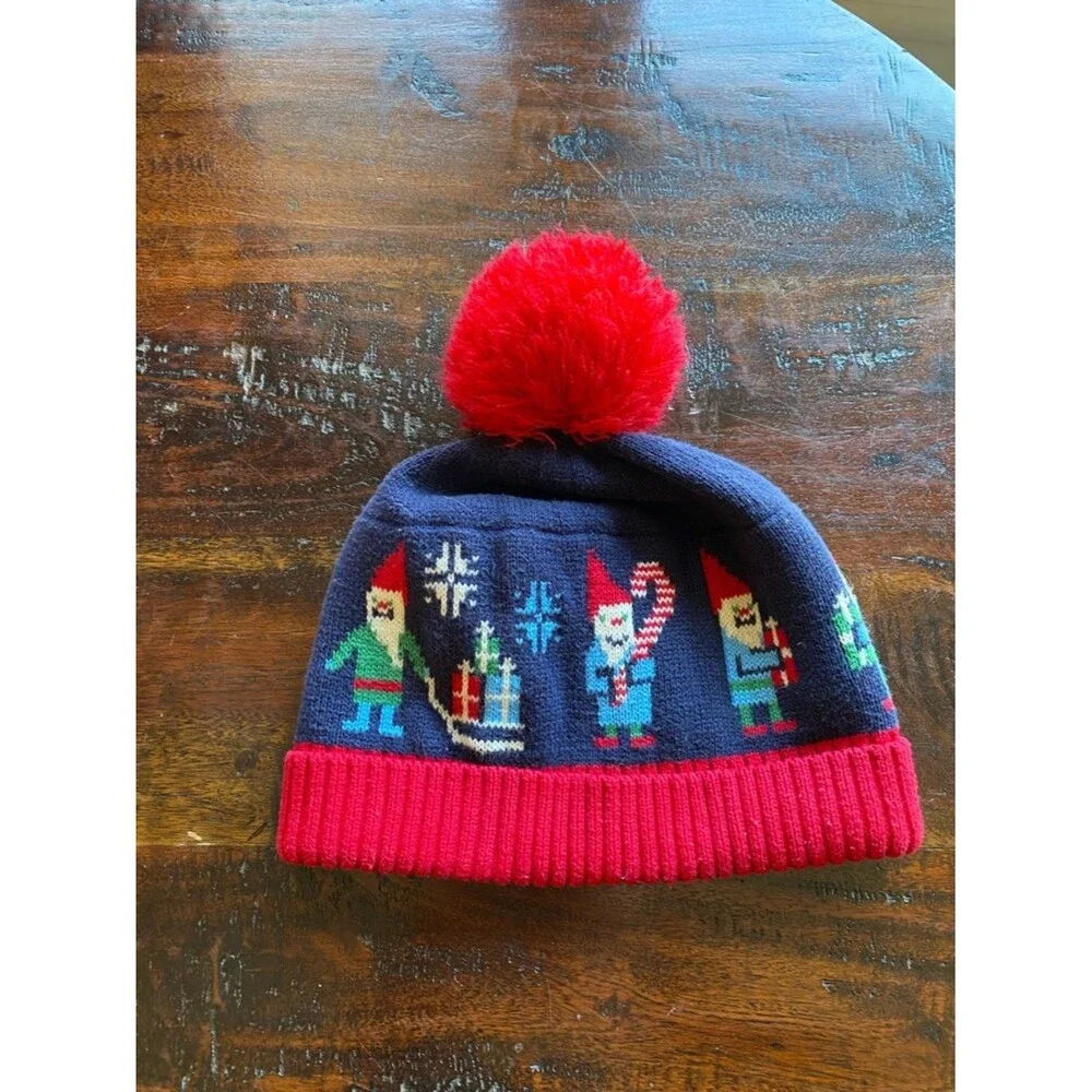 Hanna Andersson pom hat Cozy Sweaterknit Cap gnome sweet gnome L (6-12 years)